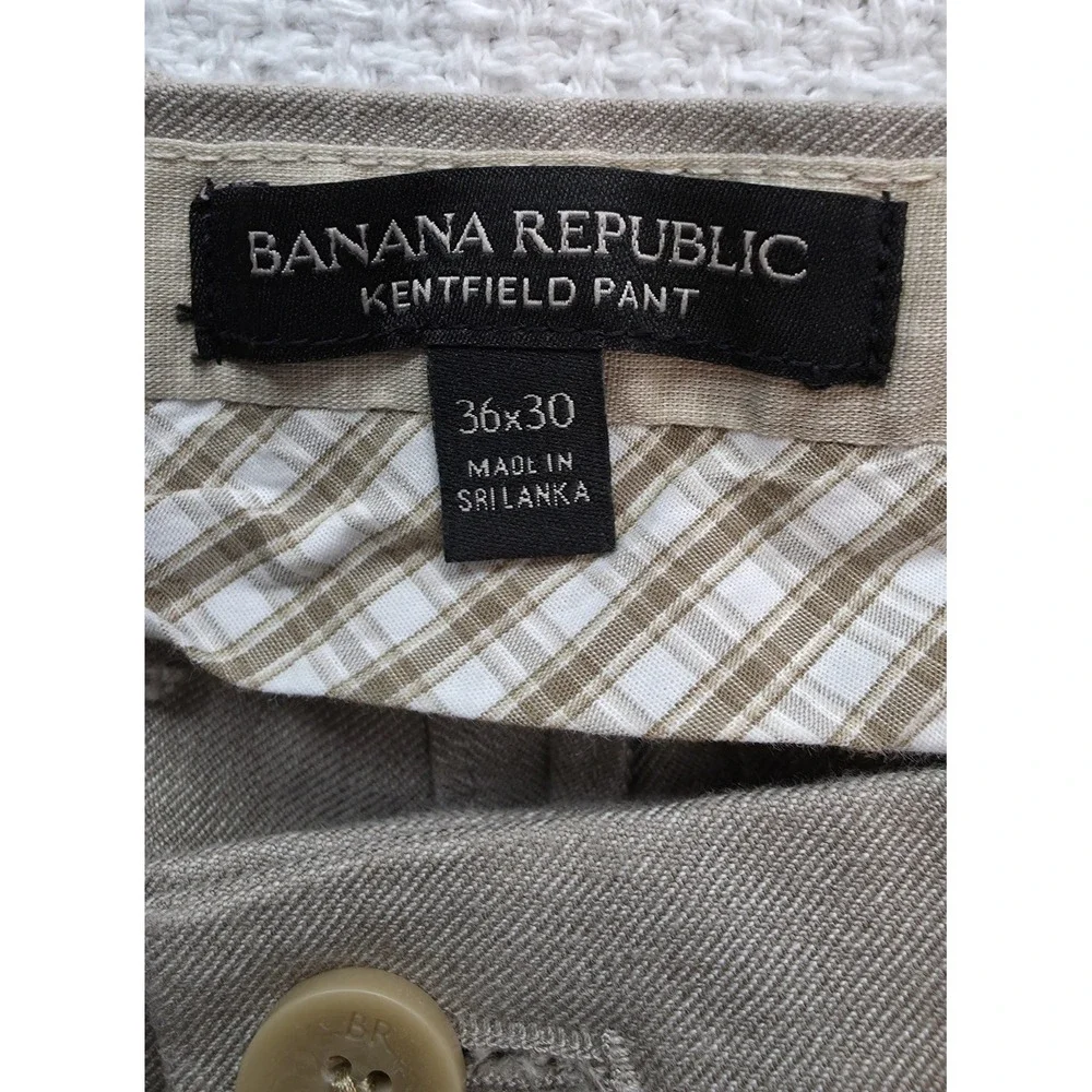 Banana Republic Kentfield Pant Men's 36x30 Khaki Flat Front Chino Cotton